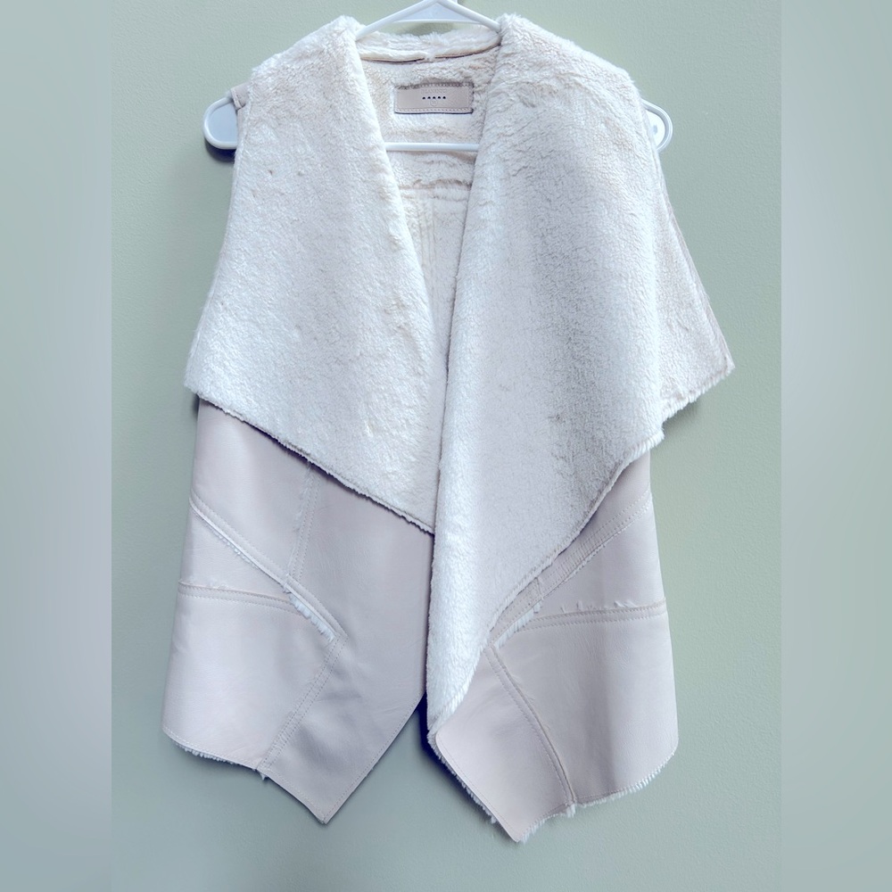 Women BlankNYC Light Tan faux leather vest. Size M